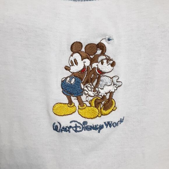 Disney Parks WDW Vintage Mickey Embroidered Pajama Set Wide Leg Pants Cami Top L - Picture 3 of 13